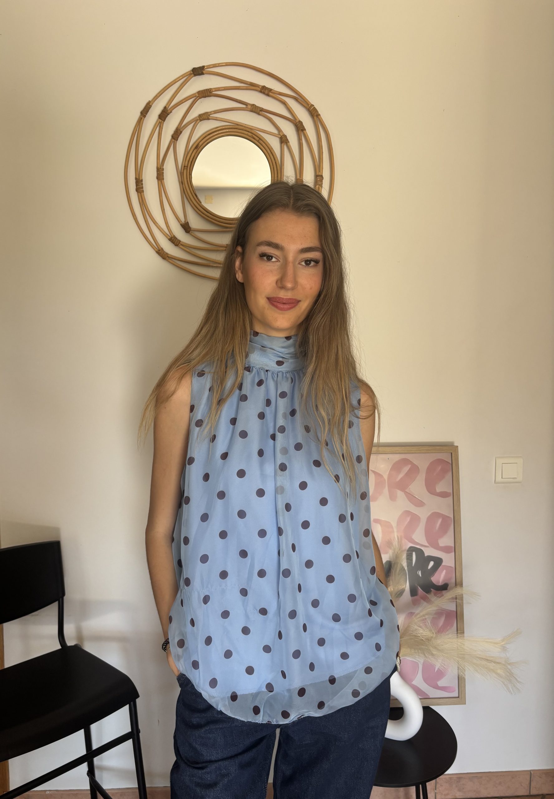 Top pois col foulard